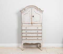 19th Century Swedish Painted Rococo Cabinet or Cupboard