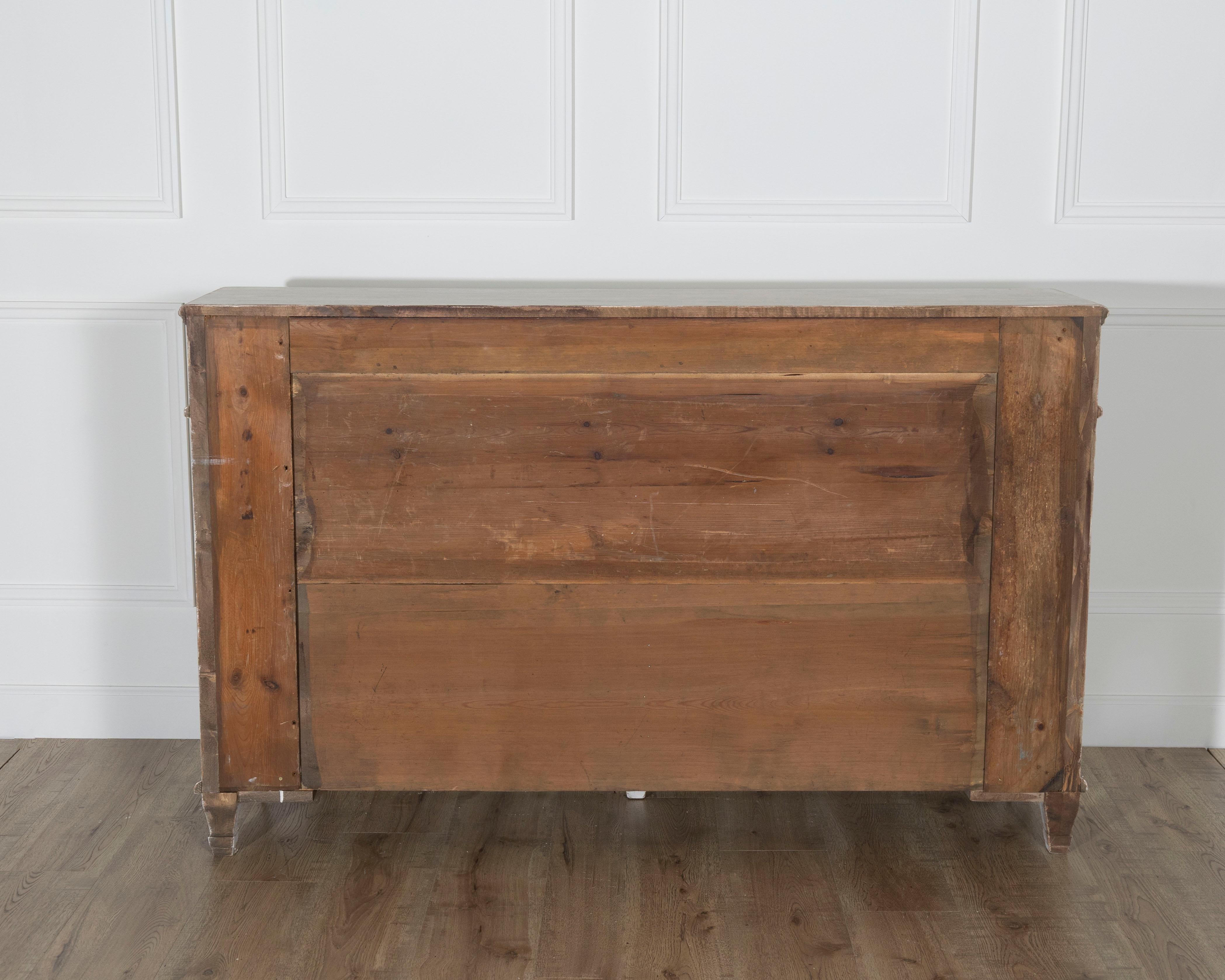 19th Century Swedish Painted Sideboard in Pine with Diamond Panel Doors For Sale 6