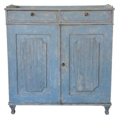 19th Century Swedish Painted Sideboard with Gallery Top