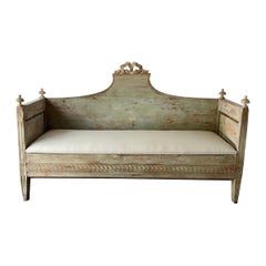 Antique 19th Century Swedish Painted Sofa Bed