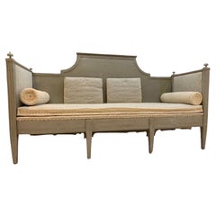 19th century Swedish painted sofa with decorative border detail