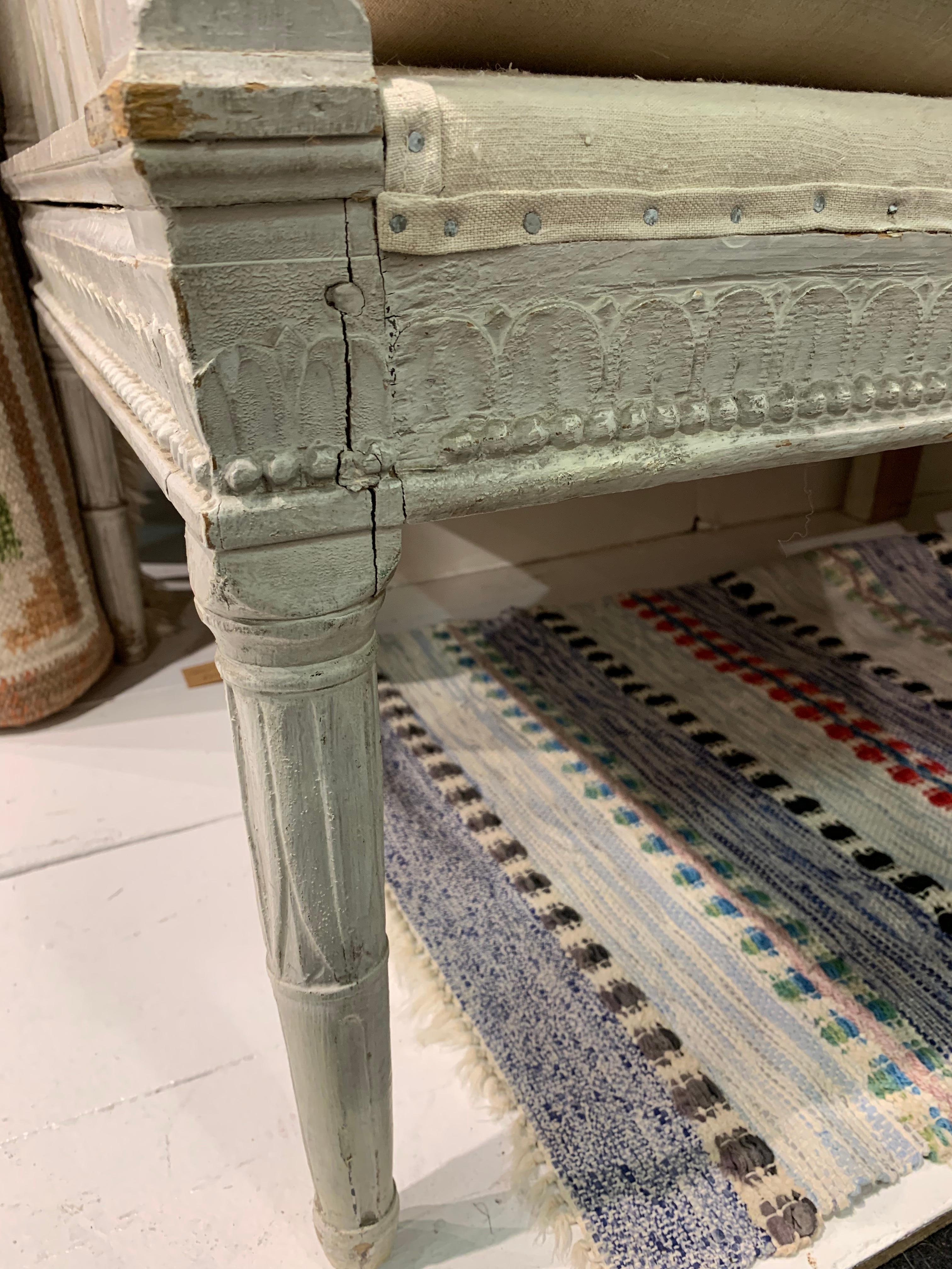 19th Century Swedish Painted Sofa with Decorative Detail in the Gustavian Style 14