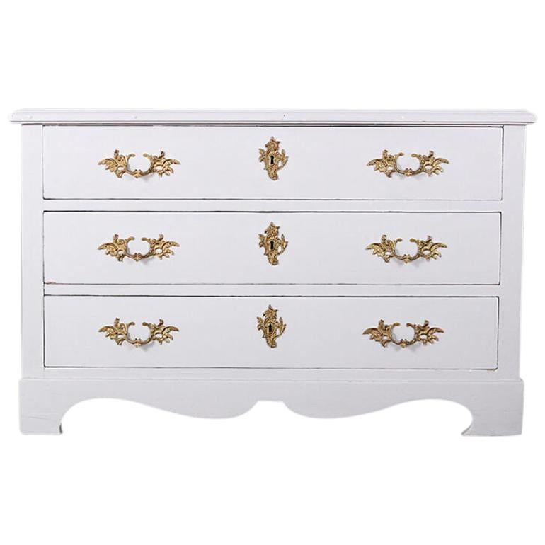 19th Century Swedish Painted Three Drawer Commode Chest