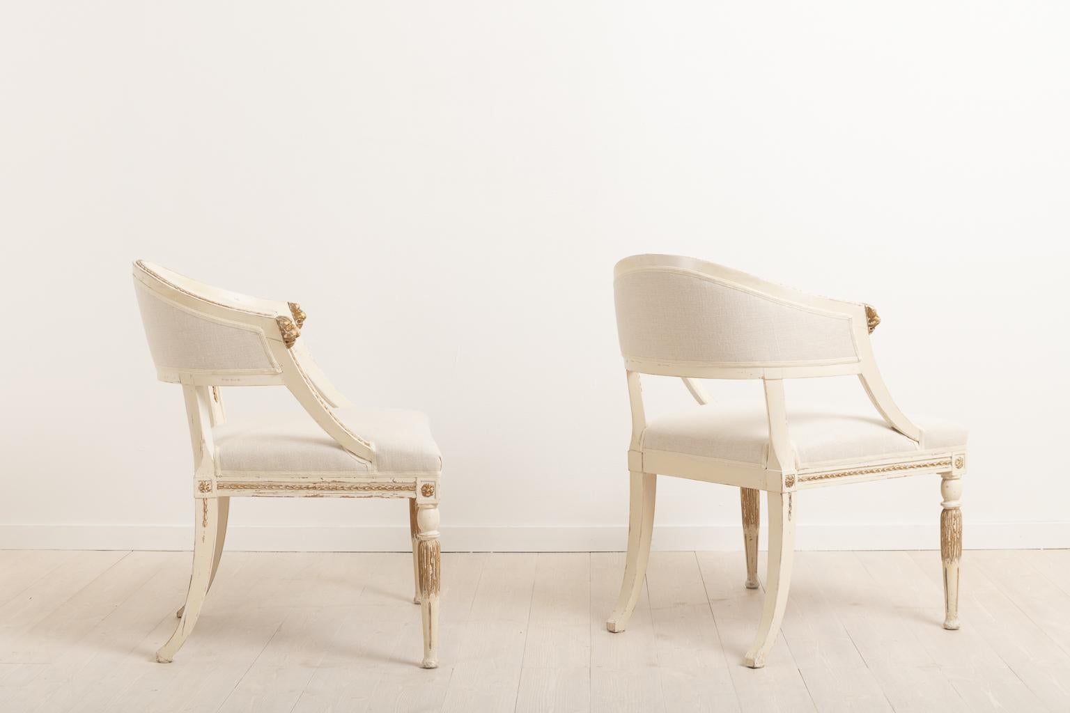 Pine 19th Century Swedish Pair of Barrel Back Armchairs