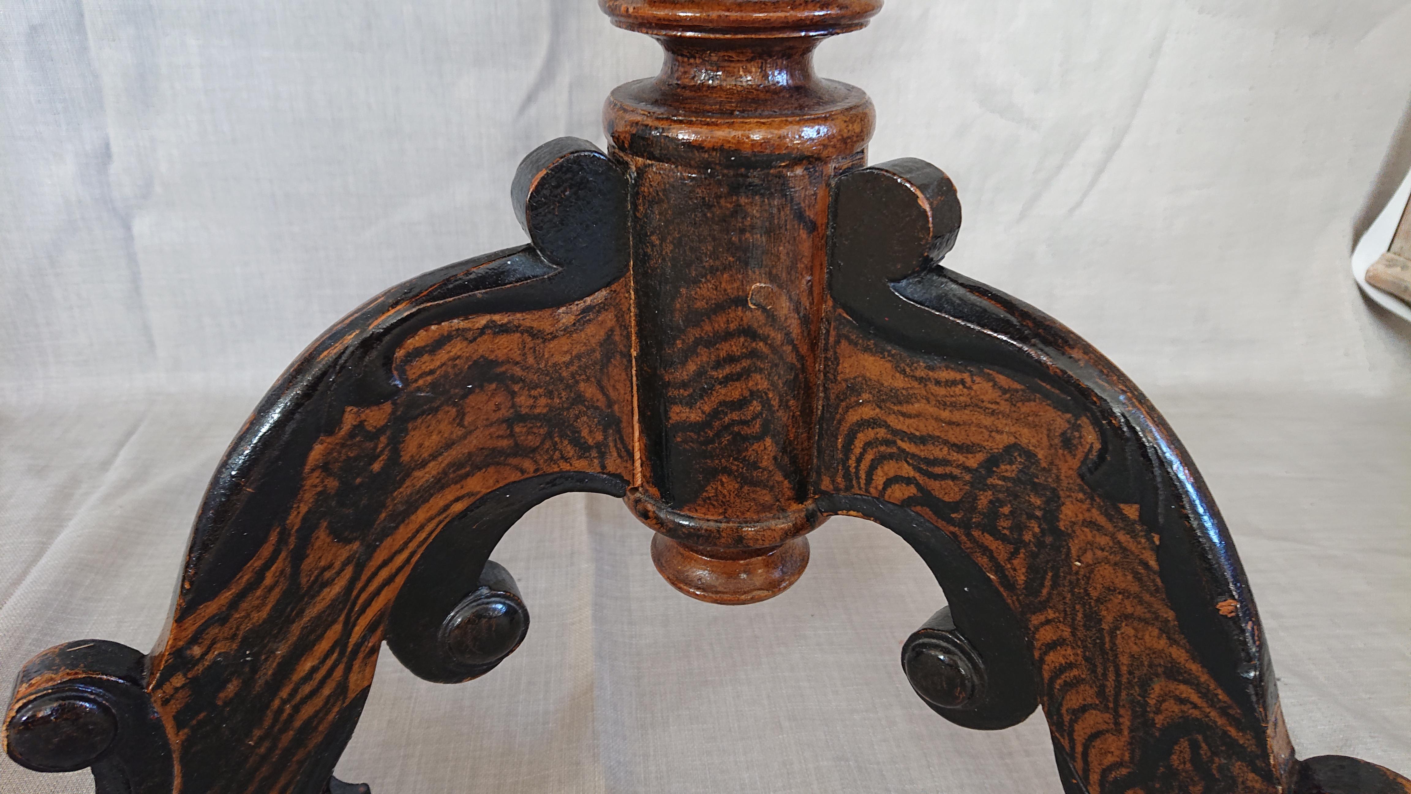 Pine 19th Century Swedish Pedestal Table Originalpaint