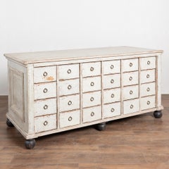 19th Century Swedish Pine 24 Drawer Apothecary Counter Kitchen Island