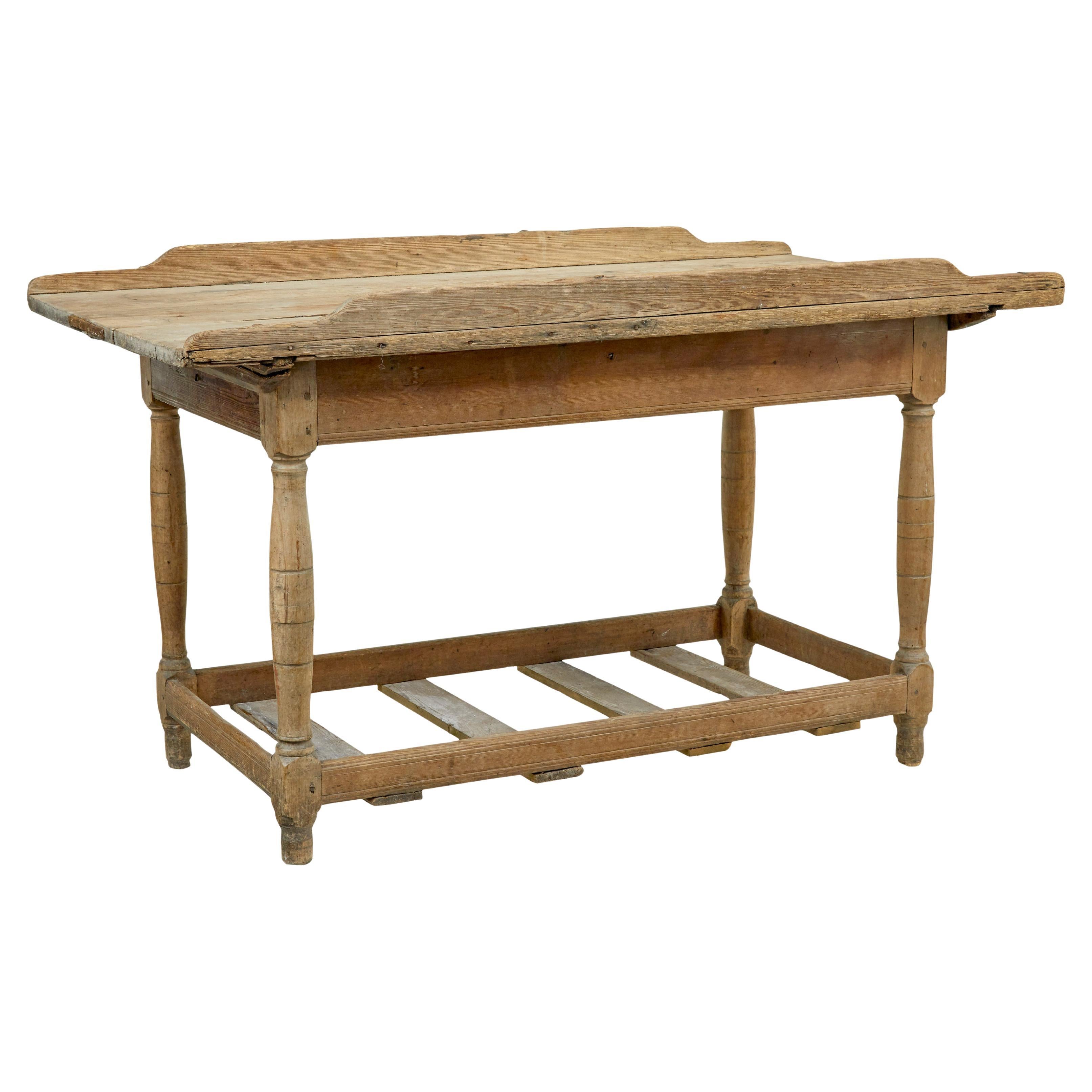 19th century Swedish pine bakers table