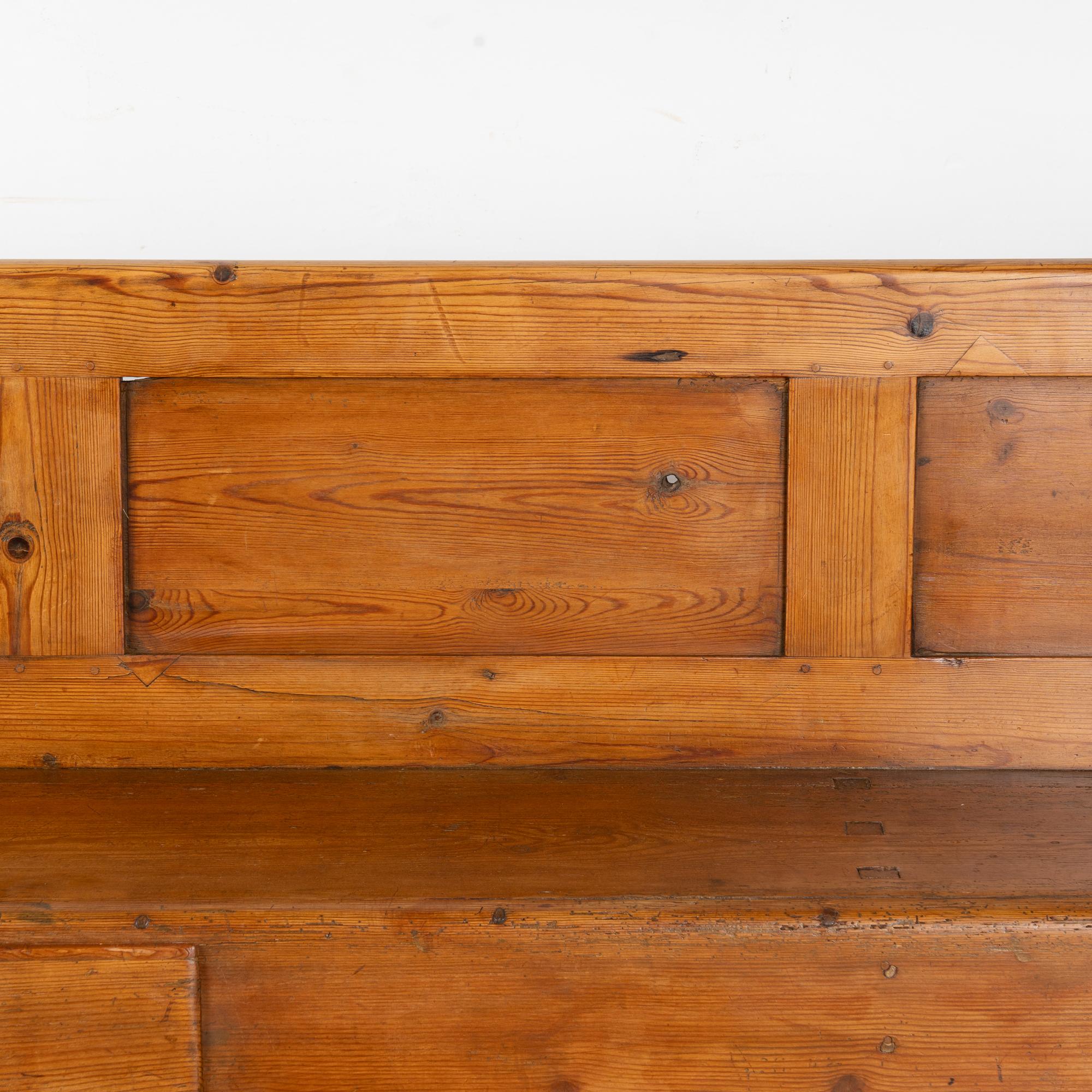 19th Century Swedish Pine Bench with Two Drawers 2