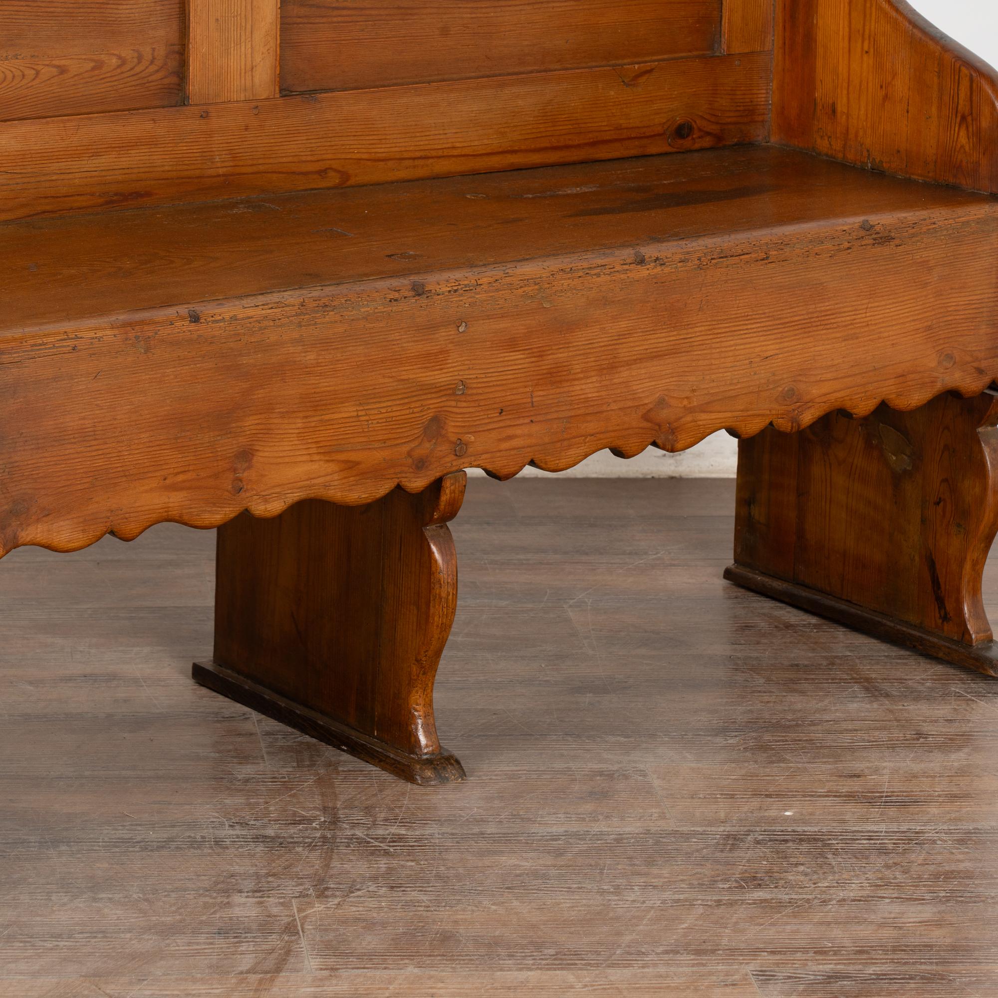 19th Century Swedish Pine Bench with Two Drawers 3