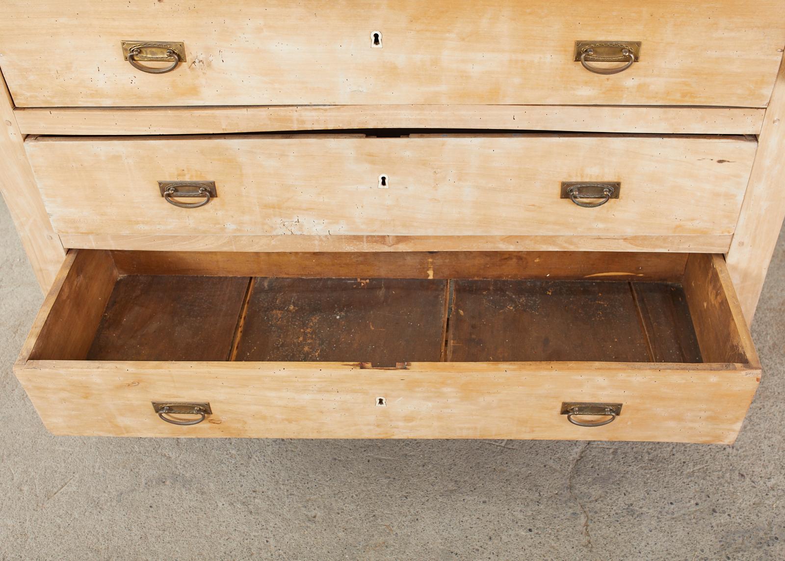 19th Century Swedish Pine Commode Chest of Drawers 10