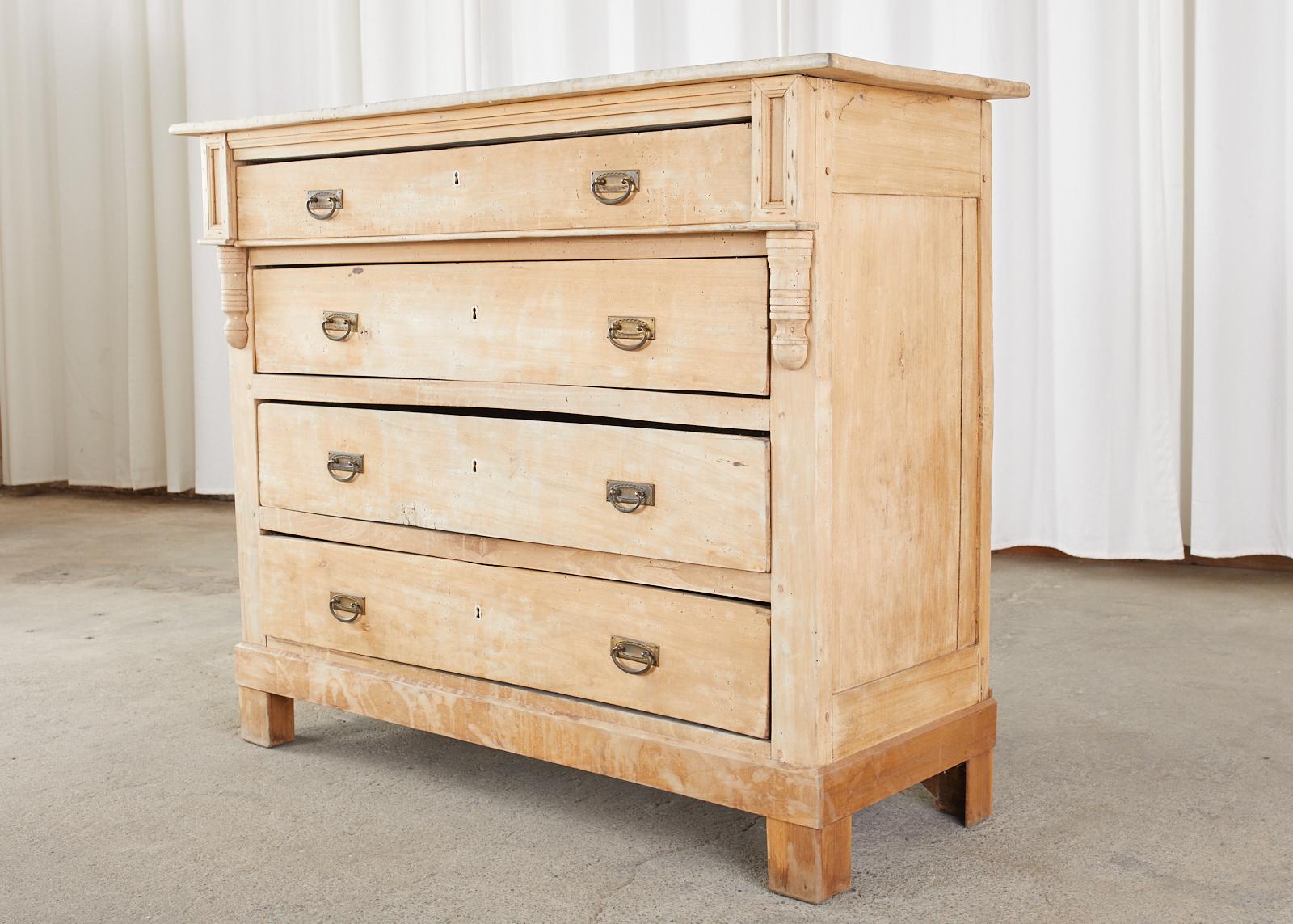 Country 19th Century Swedish Pine Commode Chest of Drawers