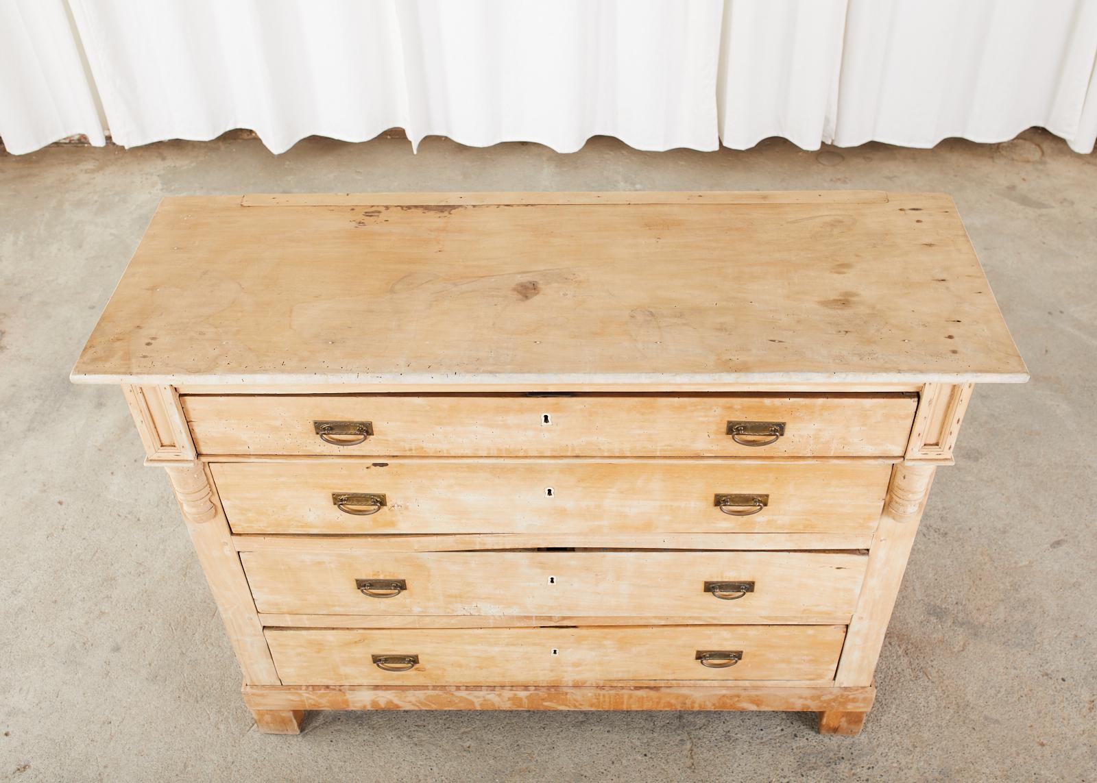 19th Century Swedish Pine Commode Chest of Drawers 1