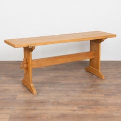19th-Century Swedish Pine Console Table with Trestle Base