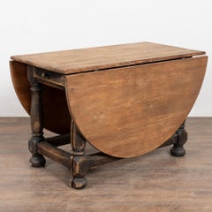 19th Century Swedish Pine Drop-Leaf Gate Leg Table