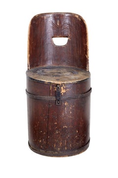 19th century Swedish pine dug out chair