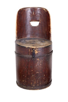19th century Swedish pine dug out chair