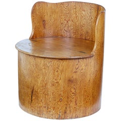 19th Century Swedish Pine Dug Out Chair