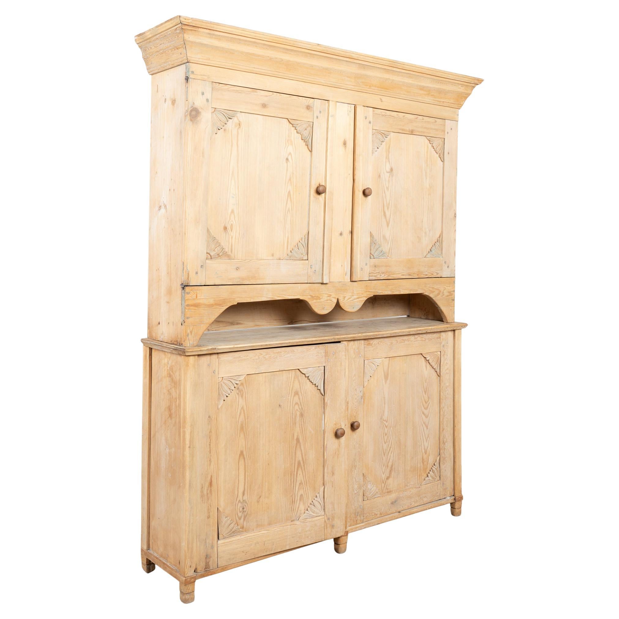 19th-Century Swedish Pine Four Door Cabinet