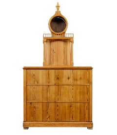 19th century Swedish pine kitchen clock cupboard