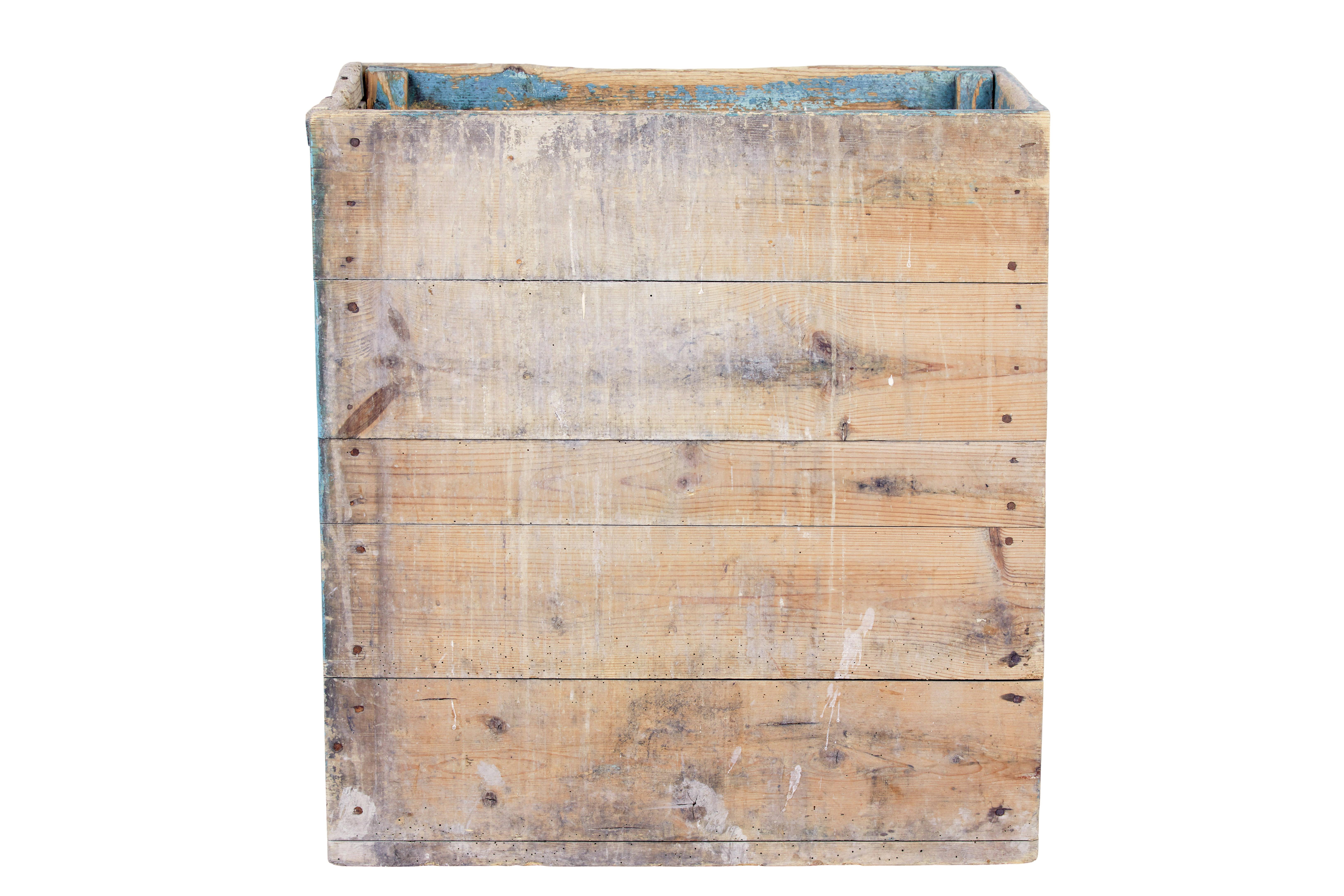 Rustic 19th Century Swedish pine log box For Sale