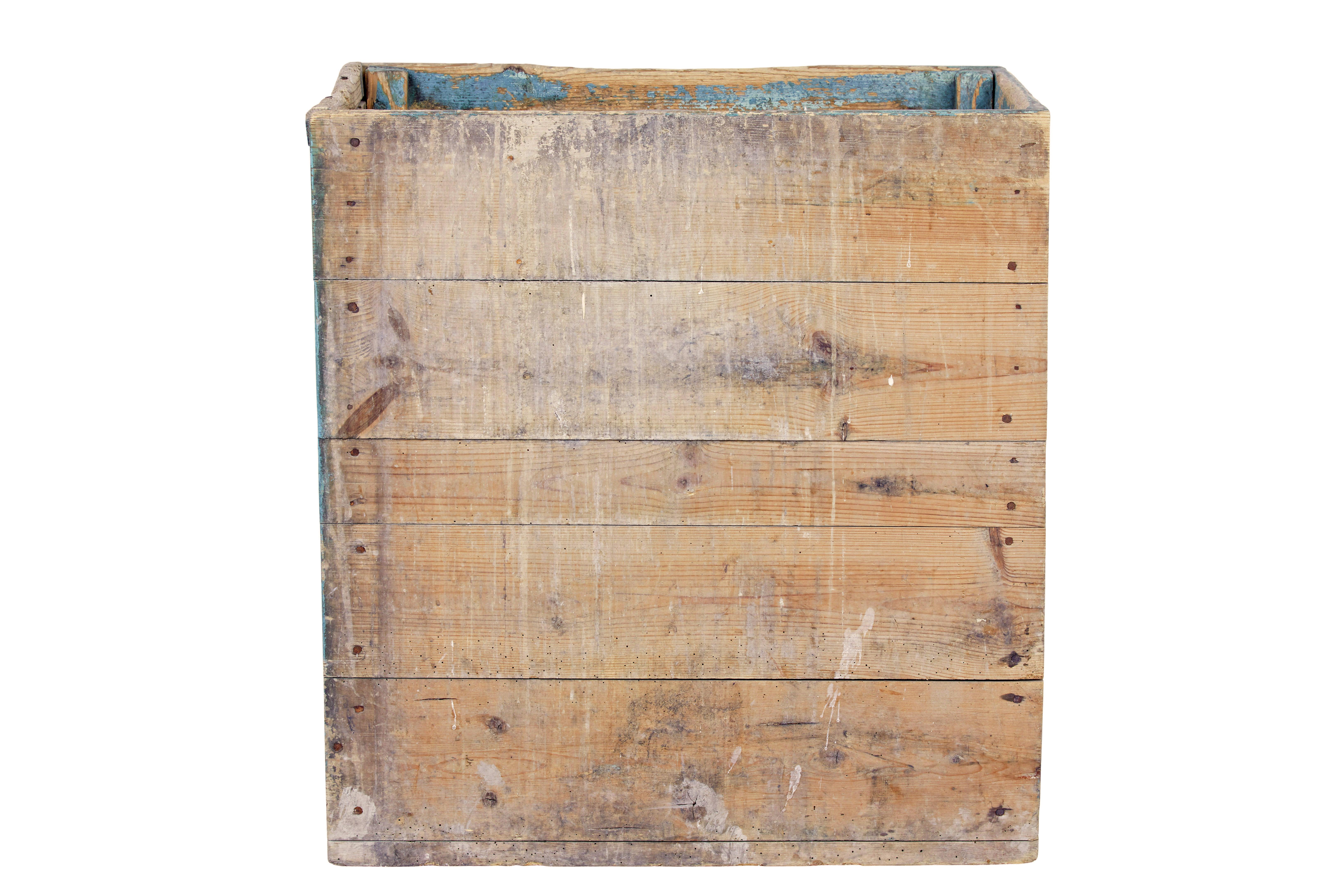 Rustic 19th century Swedish pine log box For Sale