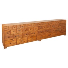 Antique 19th Century Swedish Pine Long Apothecary Counter Sideboard