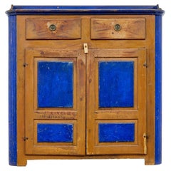 19th century Swedish pine painted kitchen cupboard
