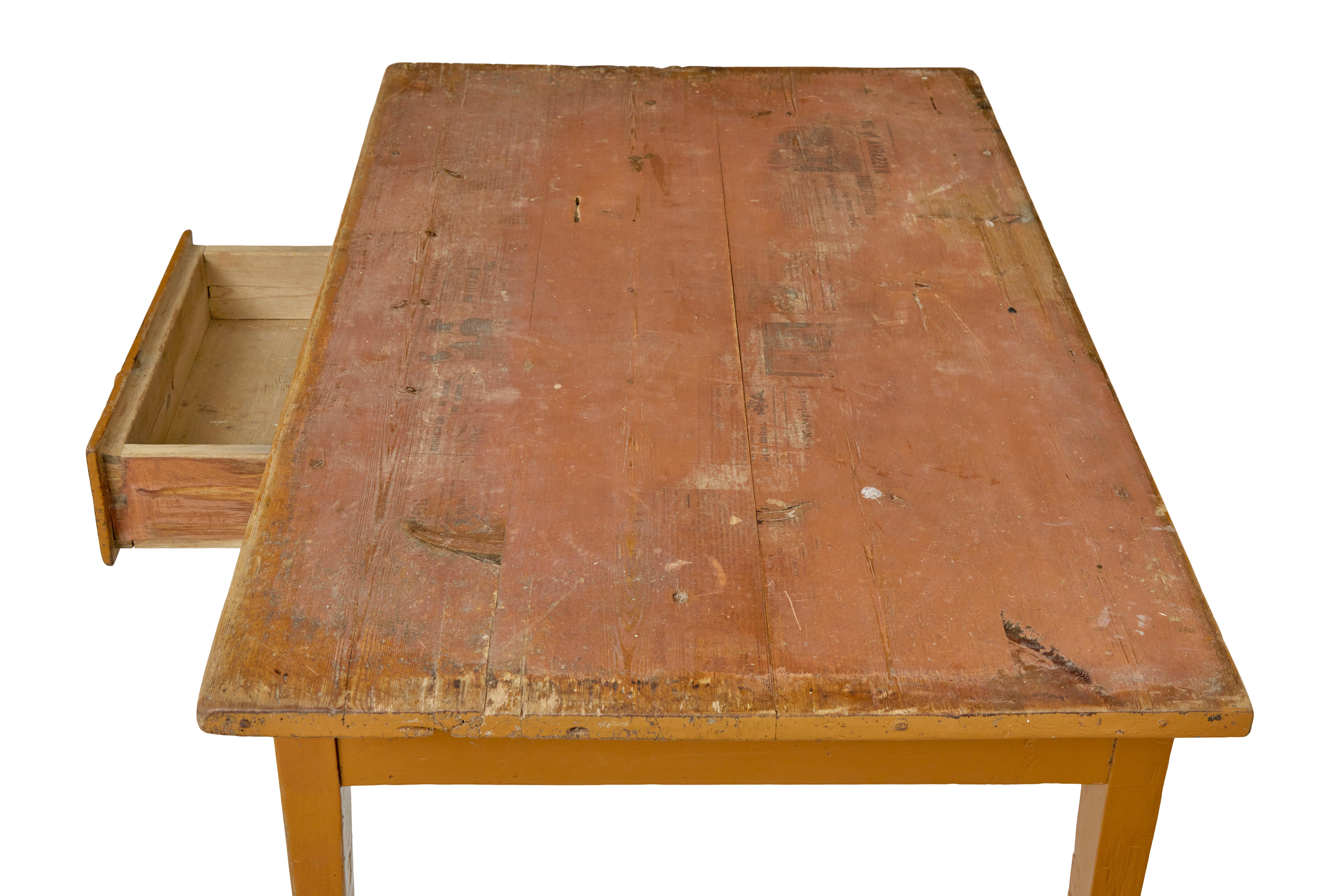Rustic 19th century Swedish pine painted table