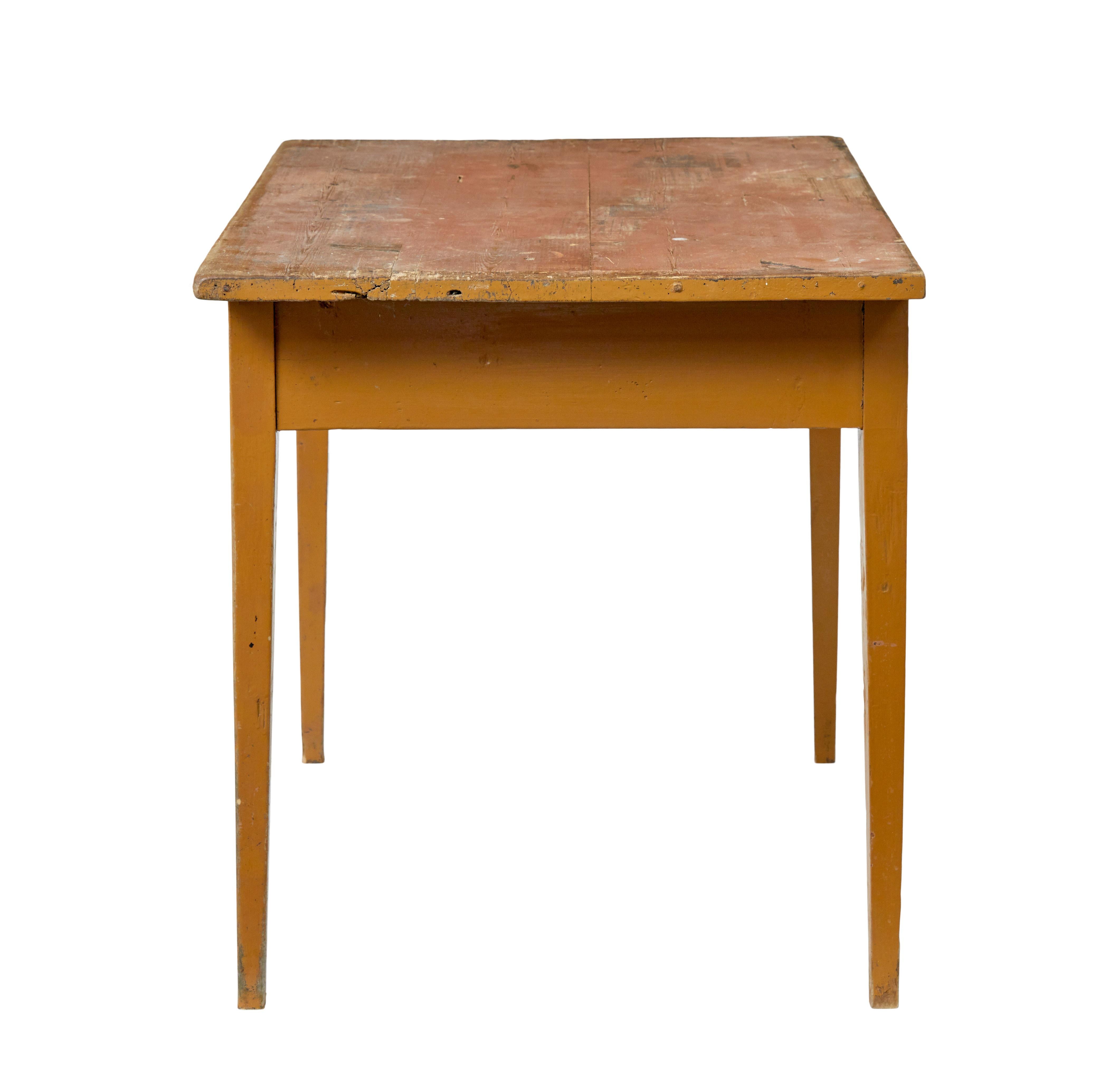 19th Century 19th century Swedish pine painted table