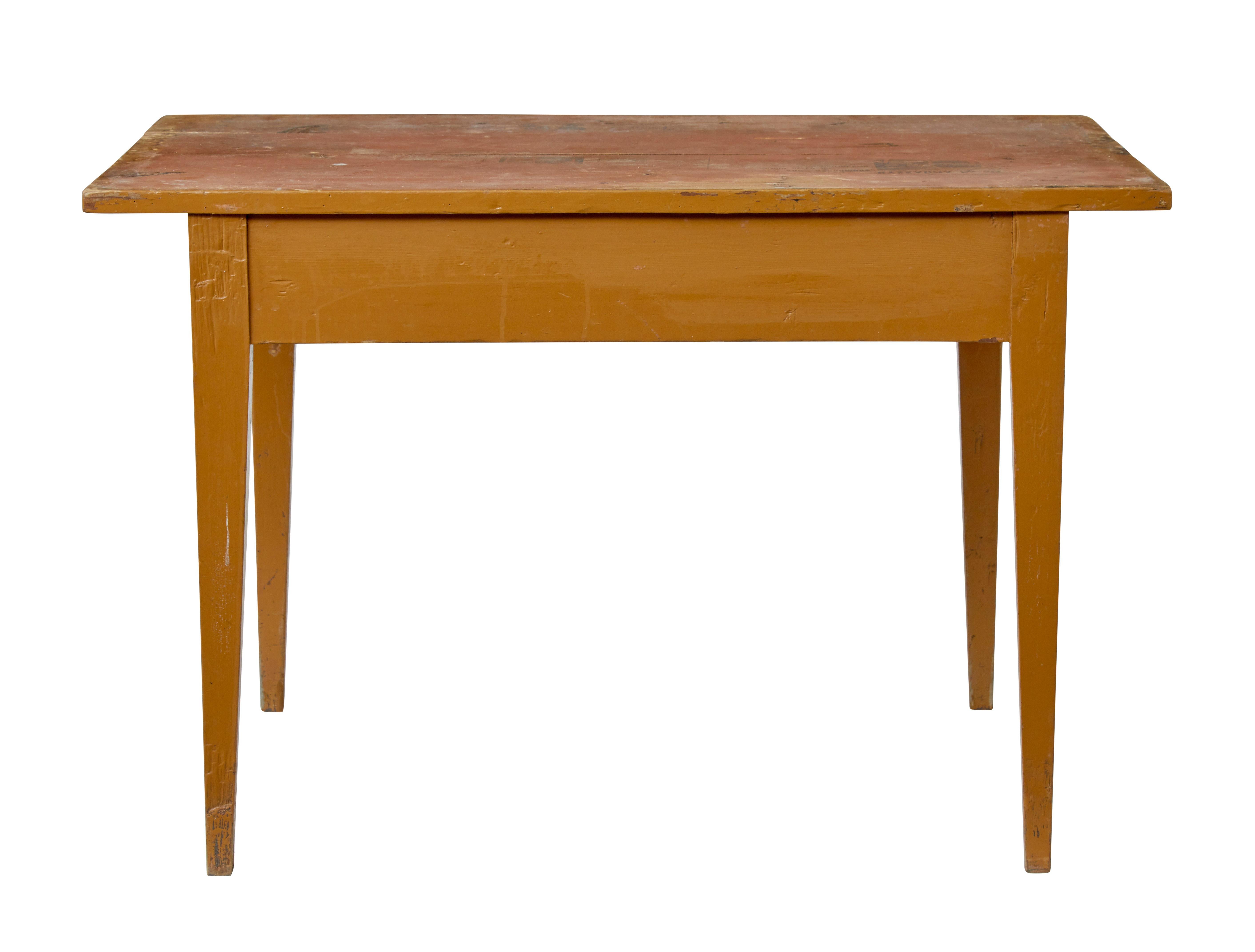 Pine 19th century Swedish pine painted table