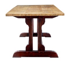 19th Century Swedish Pine Refectory Table with Painted Base