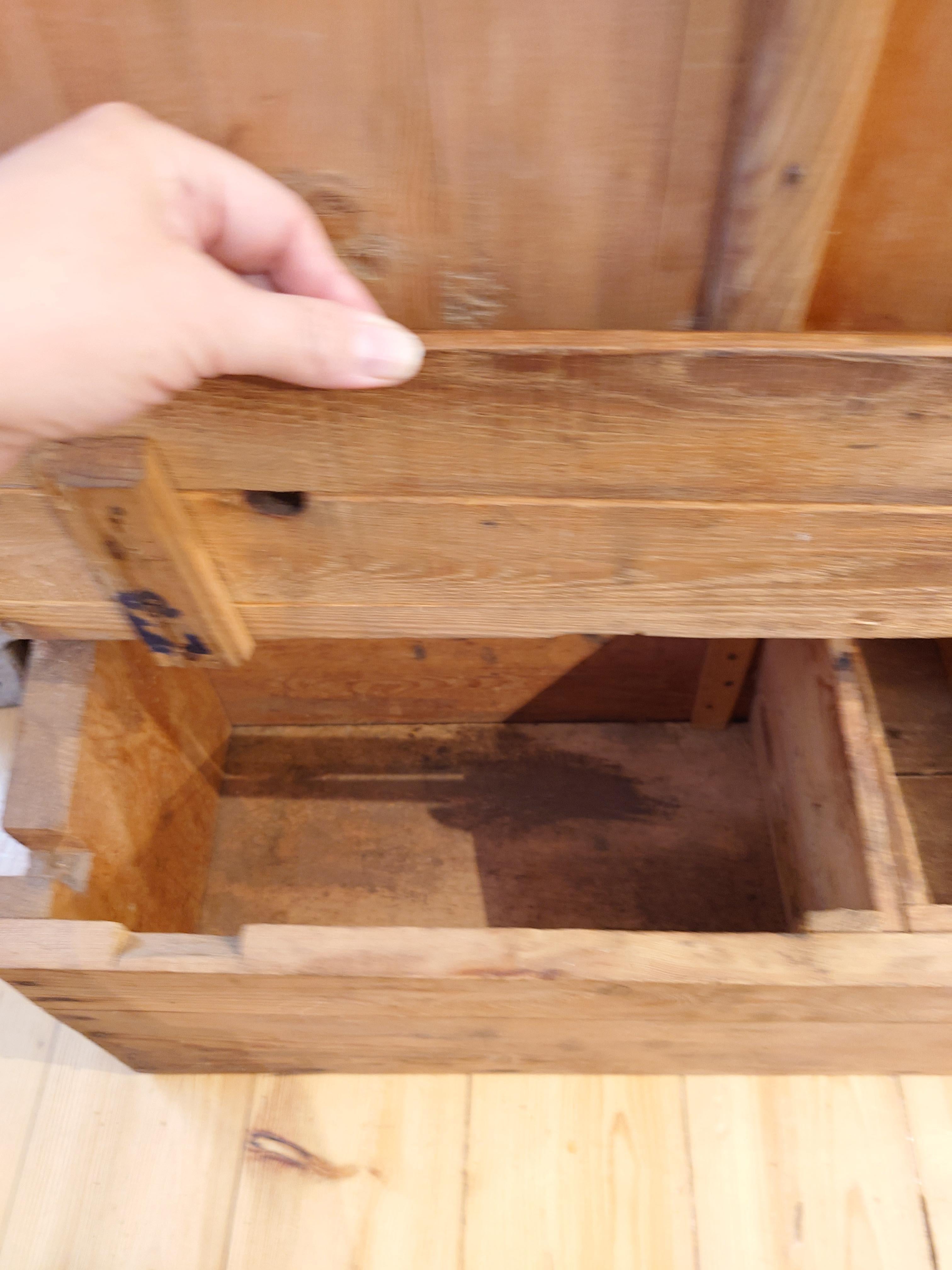 19th Century Swedish pine rustic hanging cabinet for working tools For Sale 1