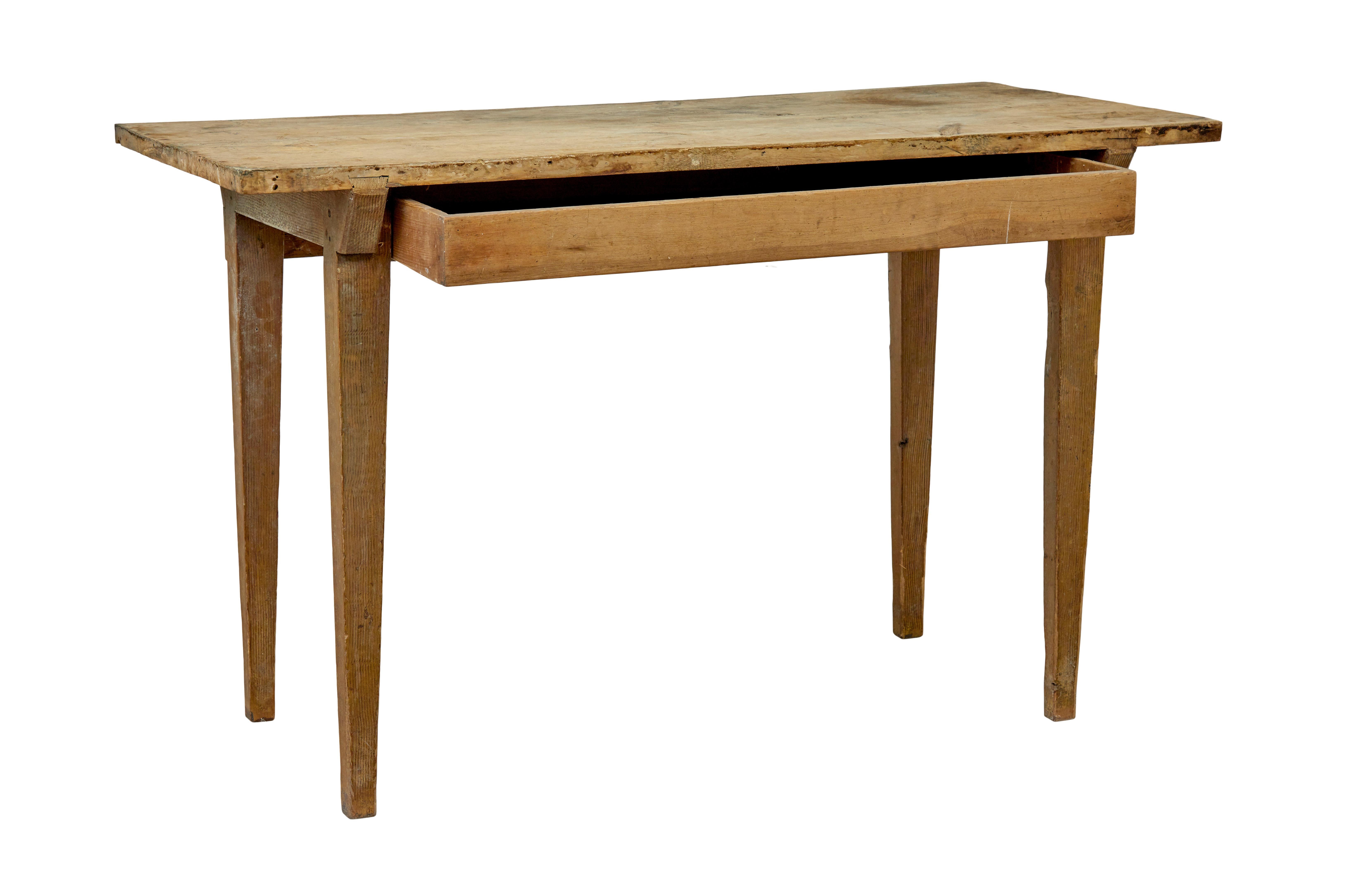 Rustic 19th century Swedish pine rustic side table