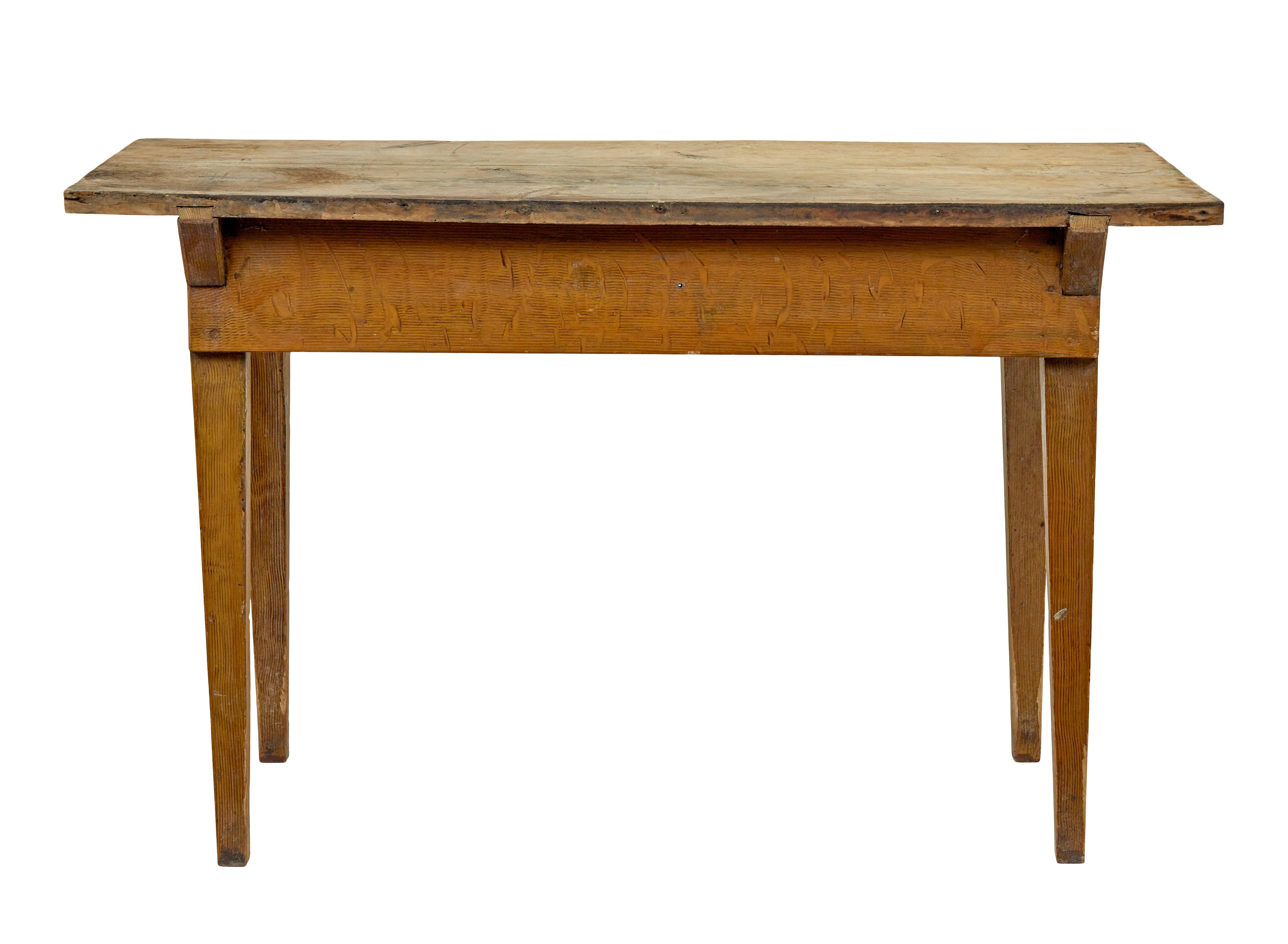 19th Century 19th century Swedish pine rustic side table
