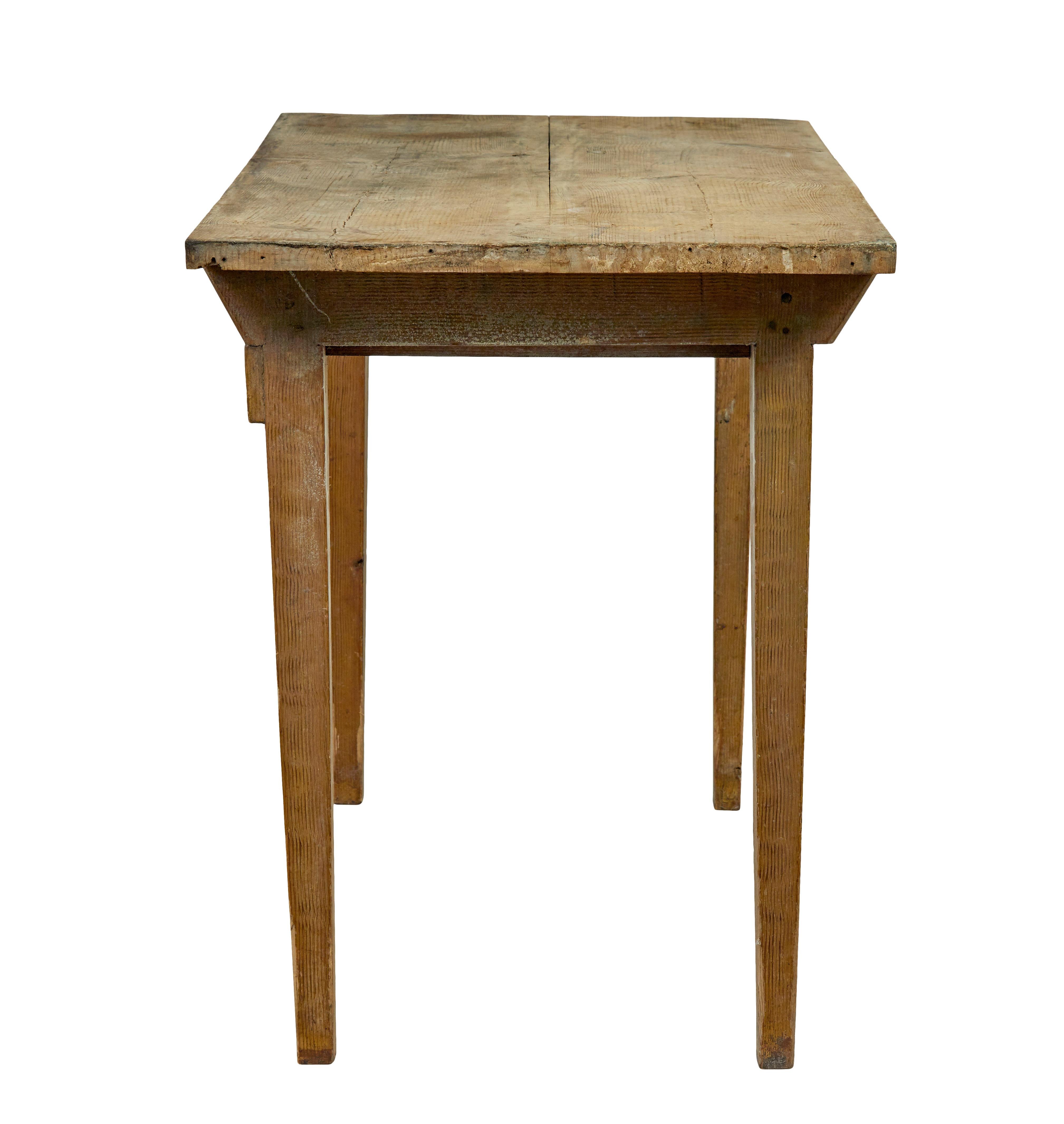 Pine 19th century Swedish pine rustic side table