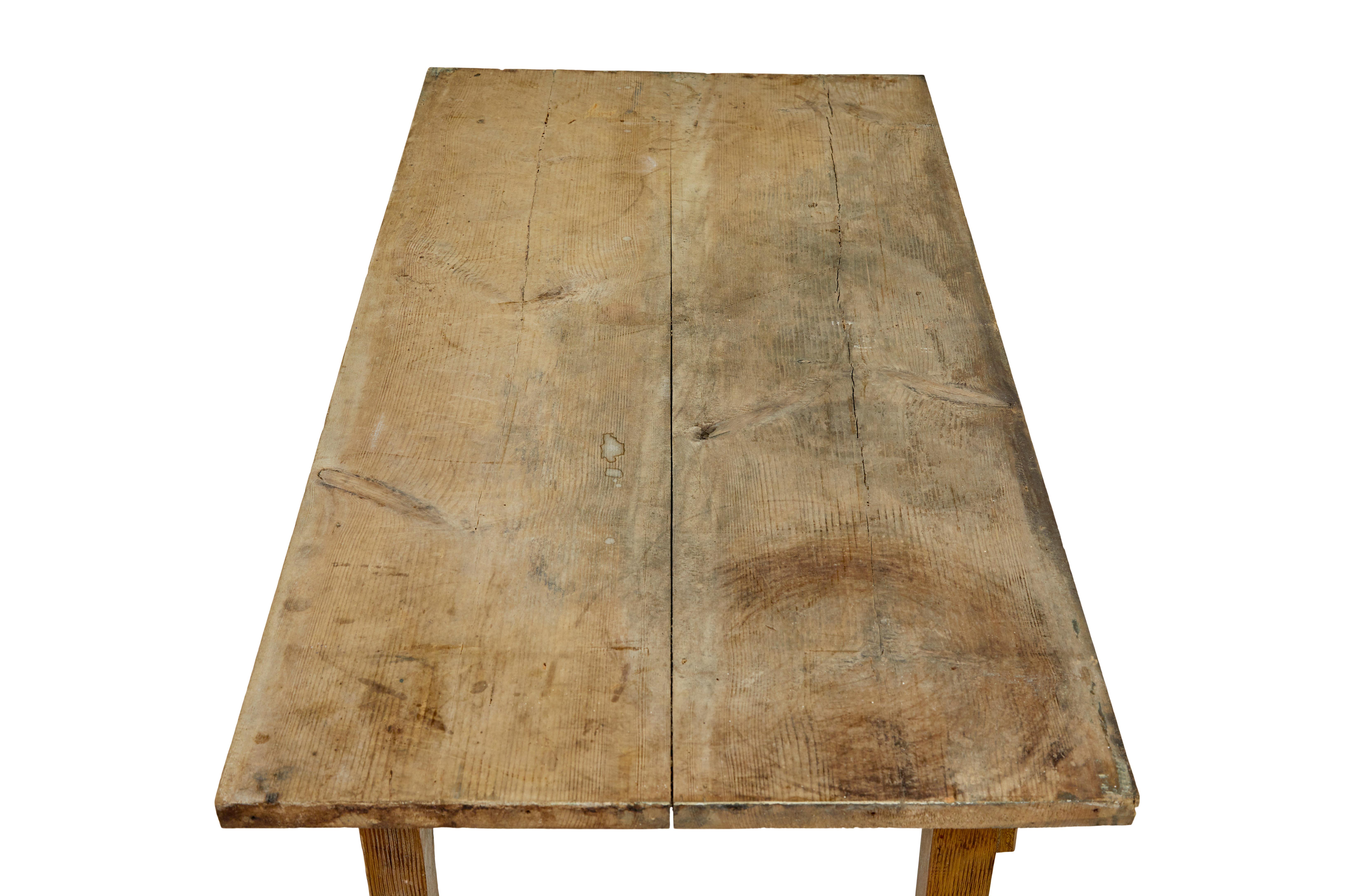 19th century Swedish pine rustic side table 2