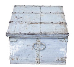 19th Century Swedish Pine Rustic Strong Box