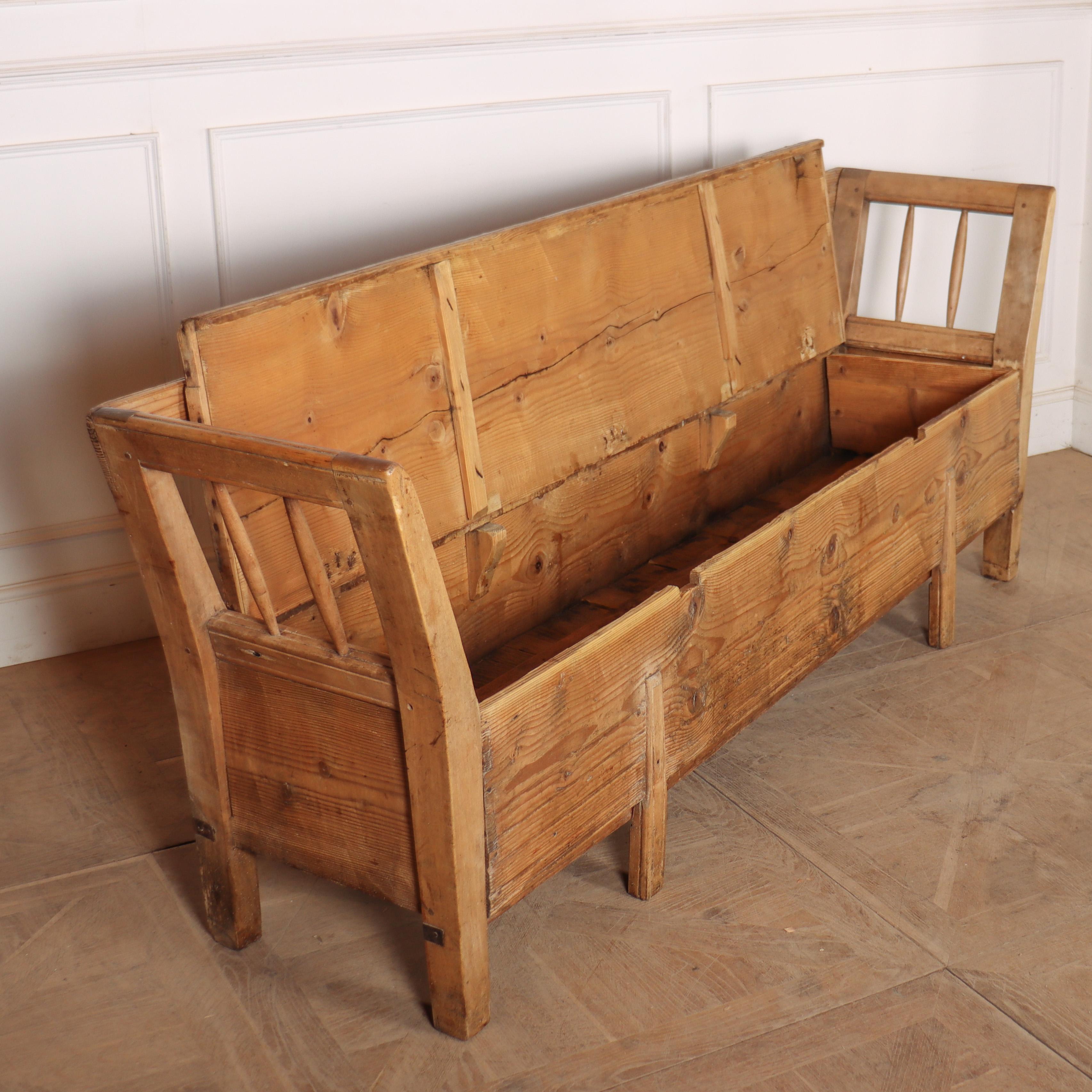 19th Century Swedish Pine Settle For Sale 3