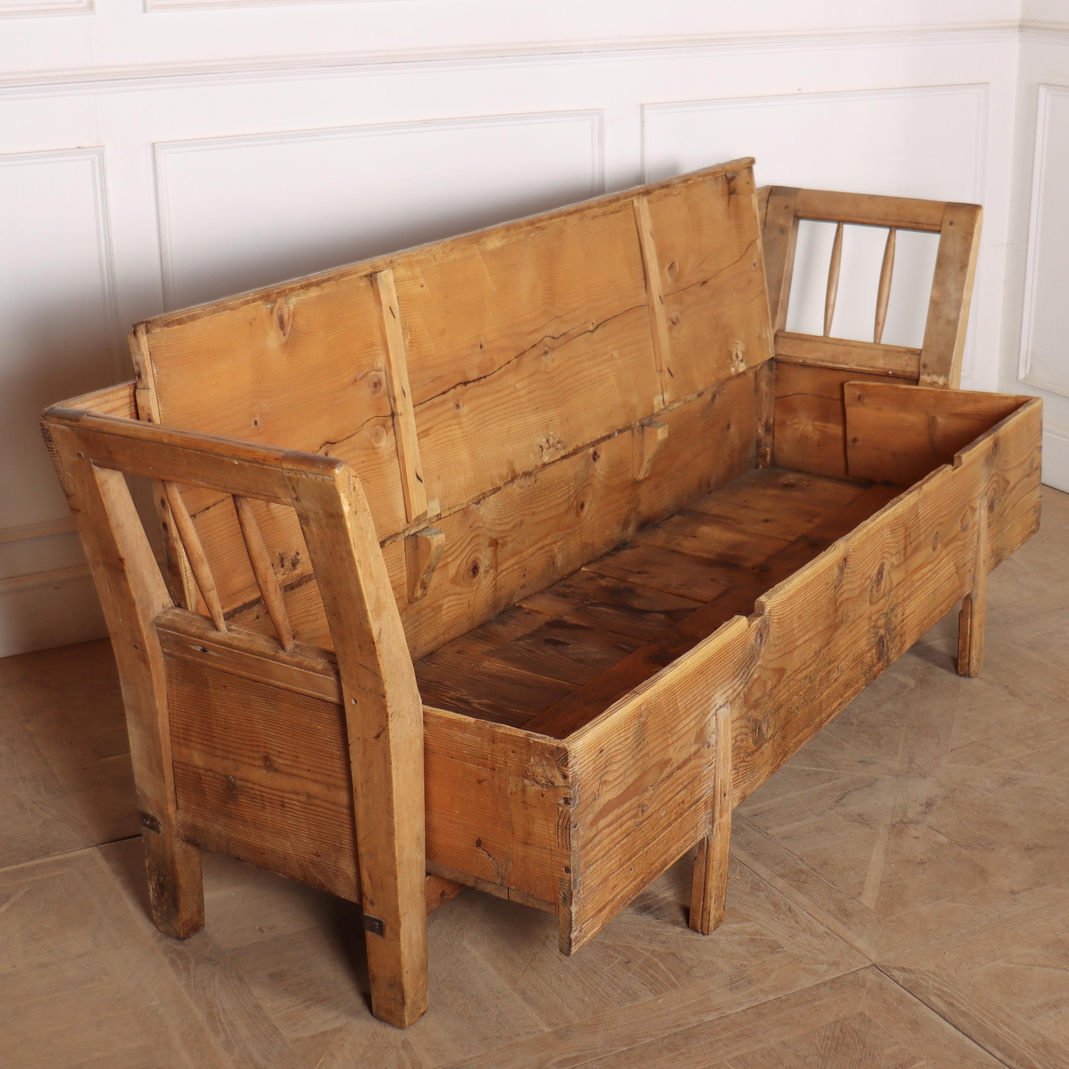 19th Century Swedish Pine Settle For Sale 4