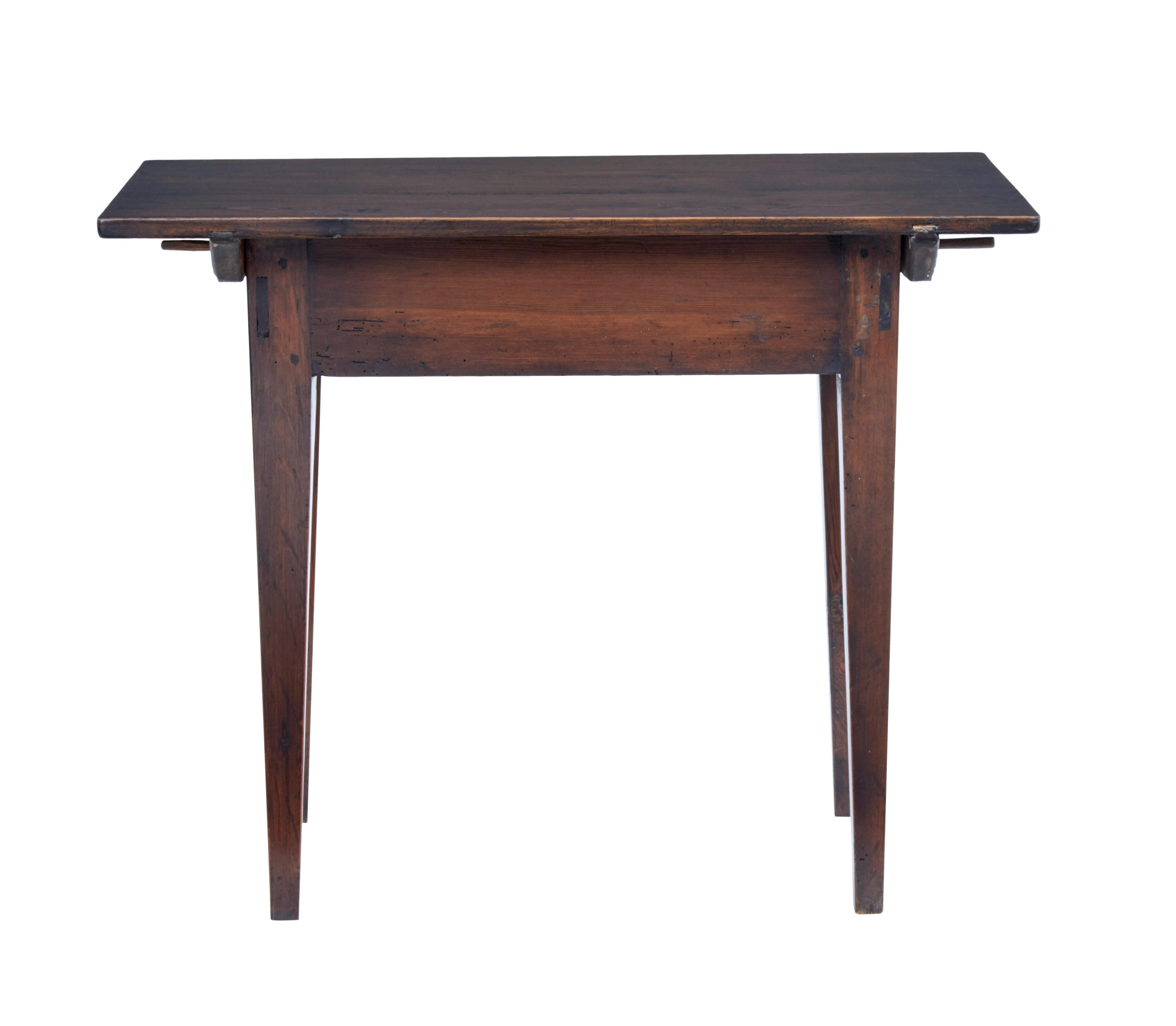 Woodwork 19th Century Swedish Pine Stained Side Table