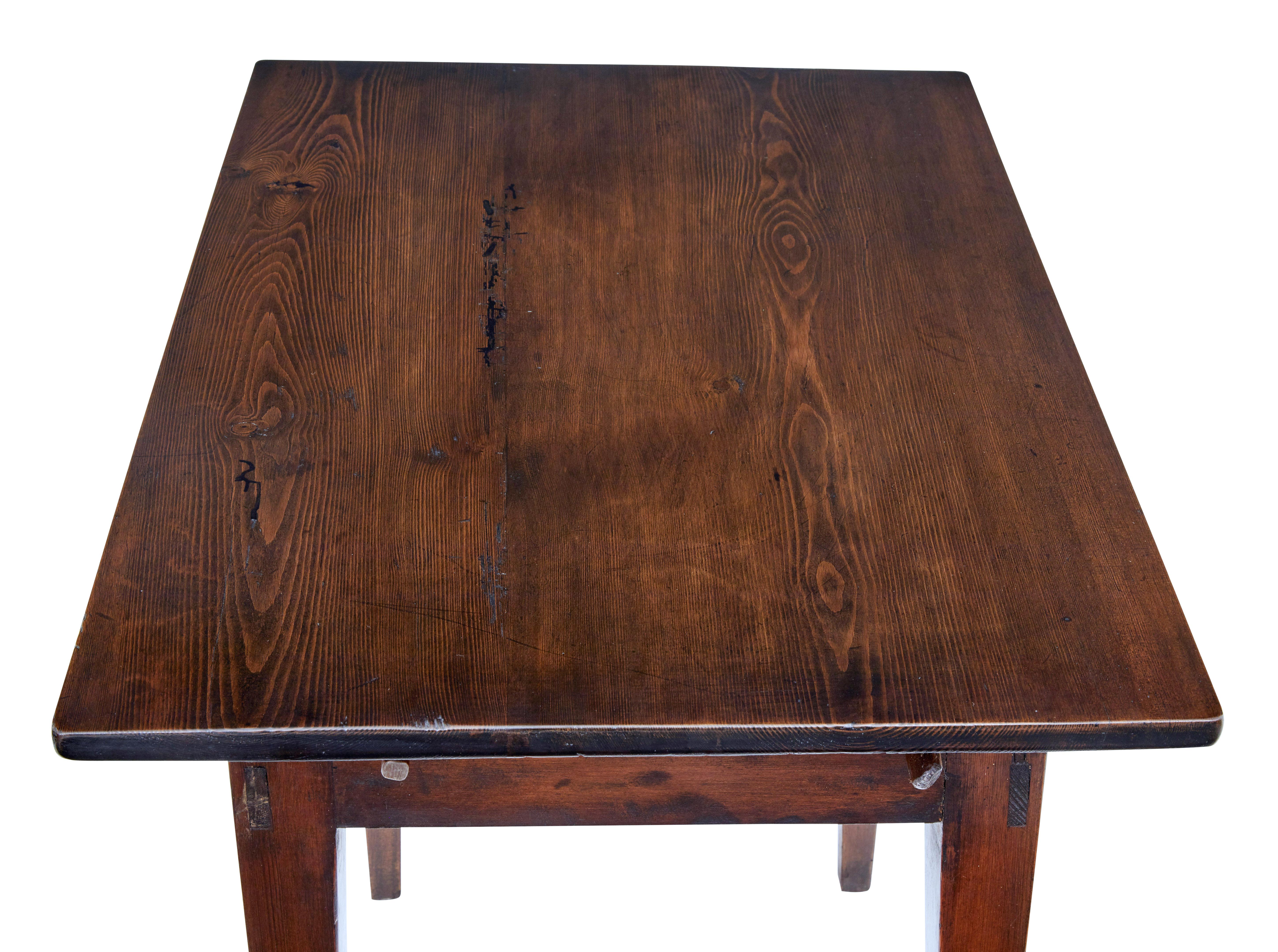 19th Century Swedish Pine Stained Side Table In Good Condition In Debenham, Suffolk