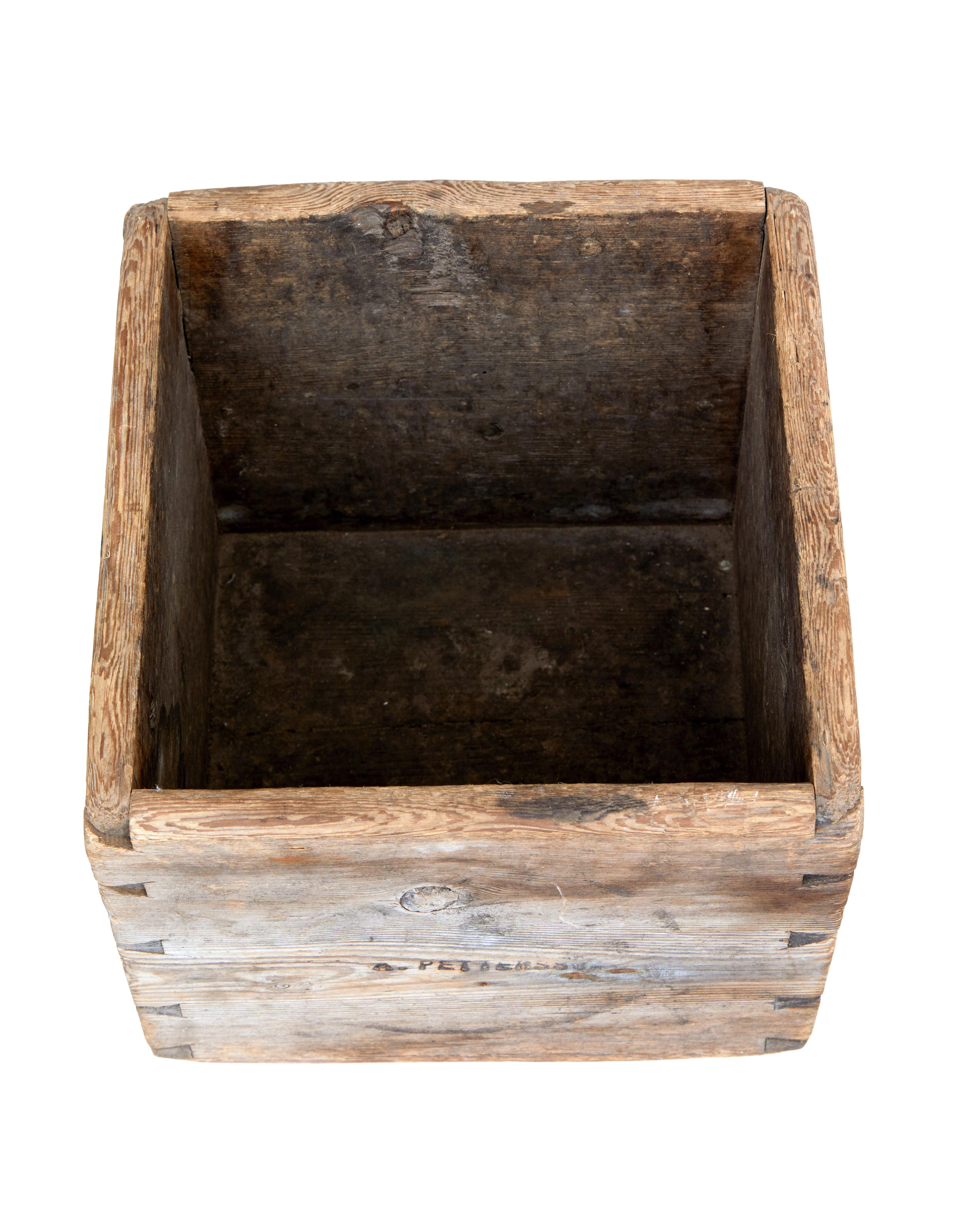 Rustic 19th Century Swedish Pine Storage Box