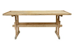 19th century Swedish pine trestle bakers table