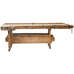 19th Century Swedish Pine Work Bench Antique 19th Century Swedish Pine Work Bench
