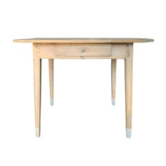 Antique 19th Century Swedish Pine Writing/Side Table with Tipped Feet, One Drawer