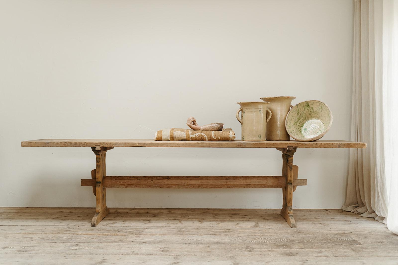 19th century Swedish pinewood bock table ... For Sale 5