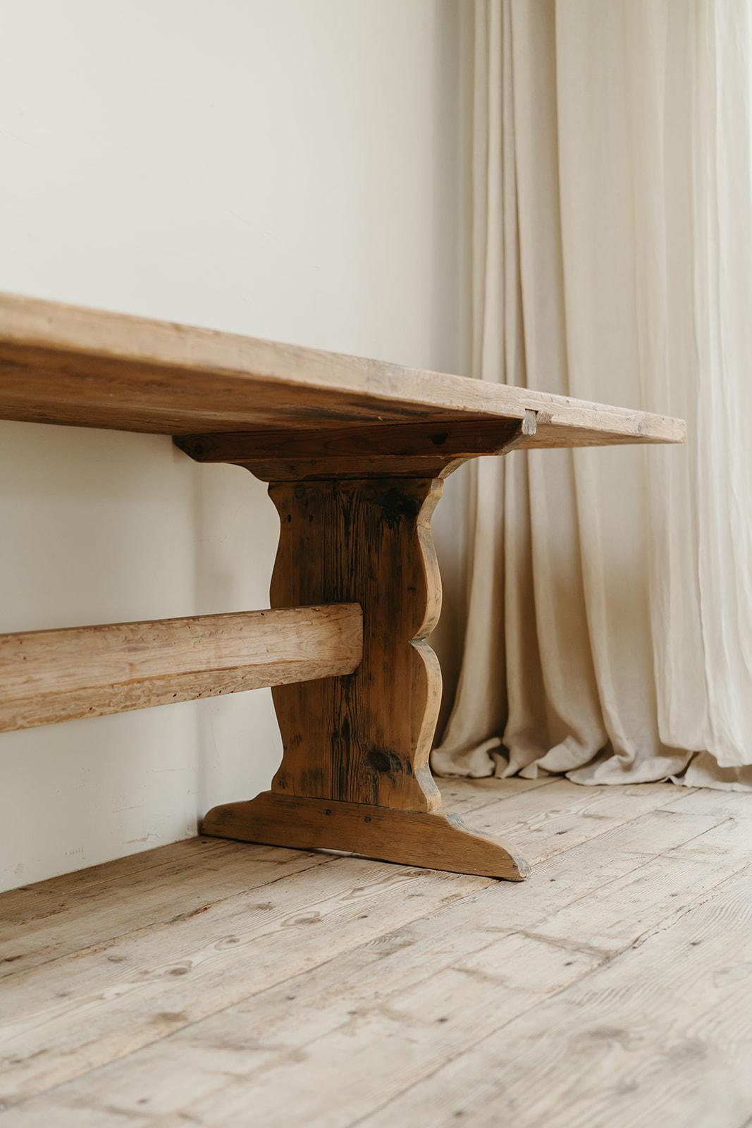 Pine 19th century Swedish pinewood bock table ... For Sale