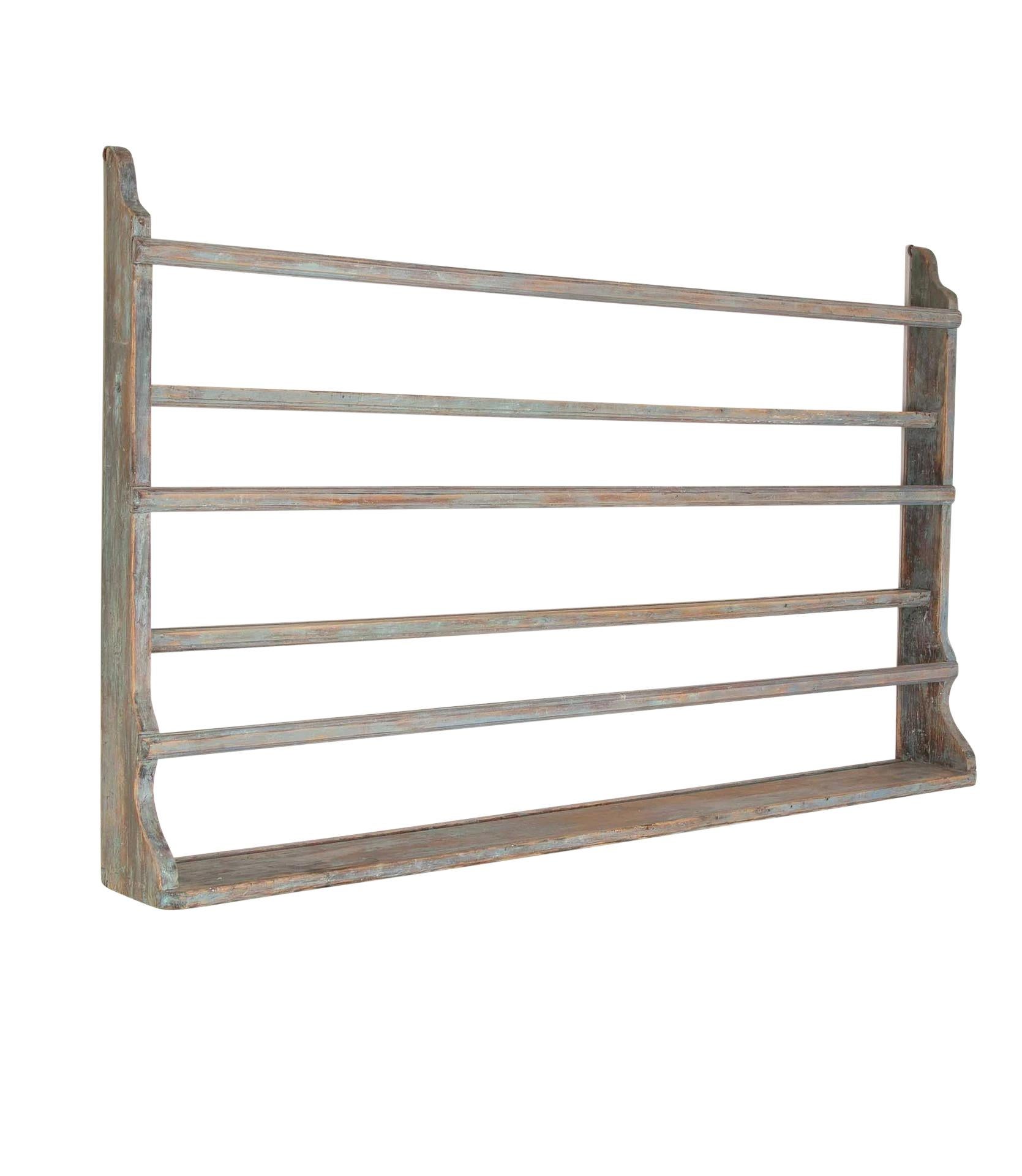 Late 19th Century Swedish plate rack in original light blue paint.
Circa 1880.