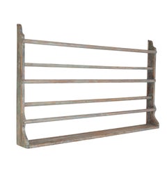 19th Century Swedish Plate Rack in Original Light Blue Paint