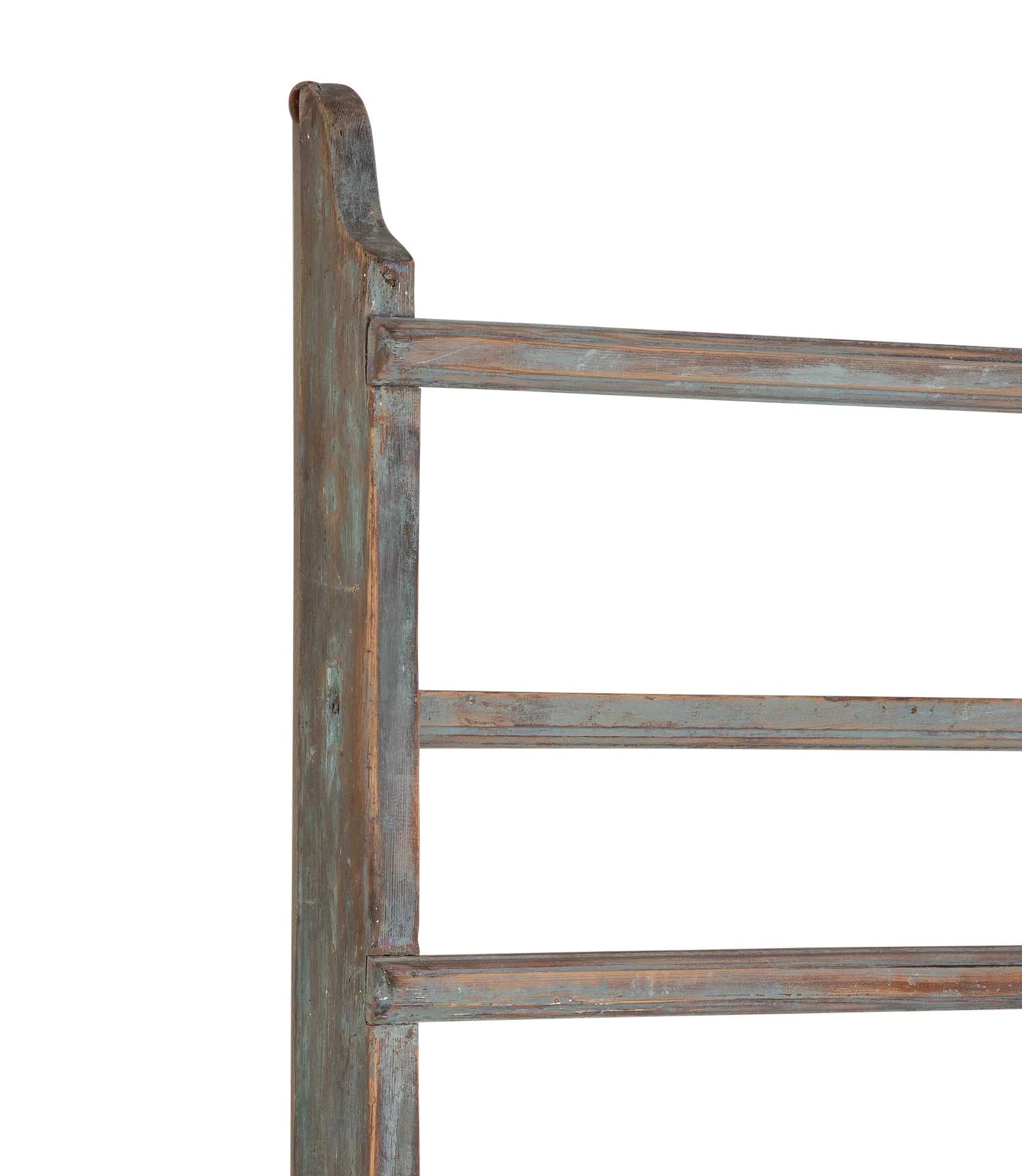 19th Century Swedish Plate Rack in Original Light Blue Paint For Sale 2